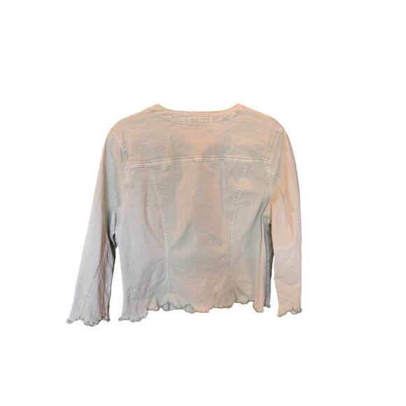 Melanie Lyne Women’s Light Lime Green Scalloped Beaded Hem  Jacket Size 14 - Picture 2 of 9